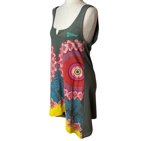 Desigual shift dress tunic size XL shimmer boho - Picture 2 of 7